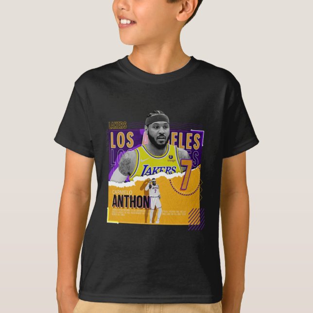 Carmelo-anthony -basketball-paper-poster-lakers Ac T Shirt (Framsida)