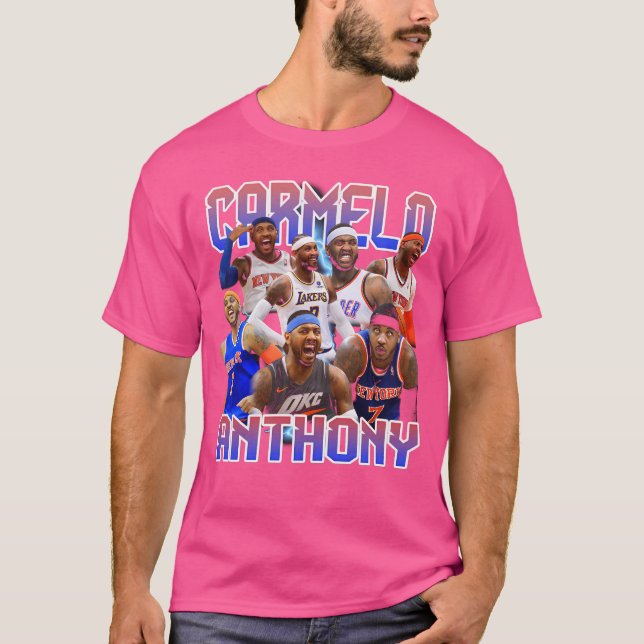 Carmelo Anthony Retro Collage T Shirt (Framsida)