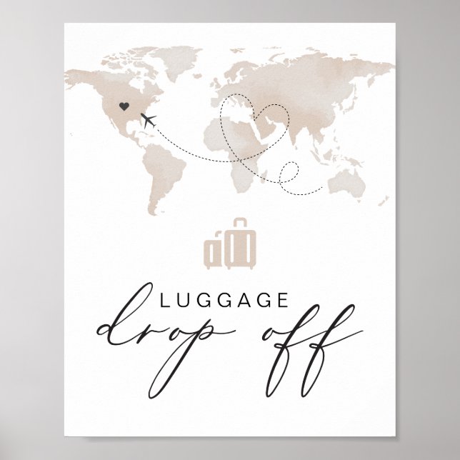 CARMEN Beige Travel Themed Luggage Drop off Poster (Framsidan)