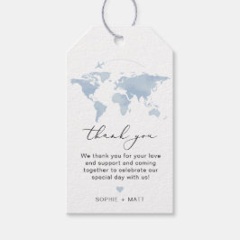 CARMEN Blue Karta Travel Äventyr Tack favör Presentetikett