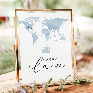 CARMEN Blue Travel Themed Baggage Claim Poster