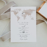 CARMEN Destination Watercolor Karta Travel Bröllop Inbjudningar<br><div class="desc">Den här bröllopsinbjudan innehåller ett typsnitt för beige taupe-jordton med vattenfärg karta och elegant. Du kan enkelt redigera MEST-formuleringen för att uppfylla dina behov och flytta hjärtat/ändra platsen för att markera ditt mål för bröllop. Inbjudan är perfekt för äventyr,  resor eller bröllop utomlands.</div>