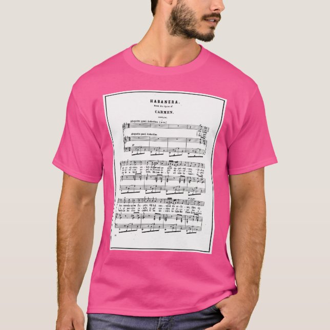 Carmen Habanera Lakan Music Notation T Shirt (Framsida)