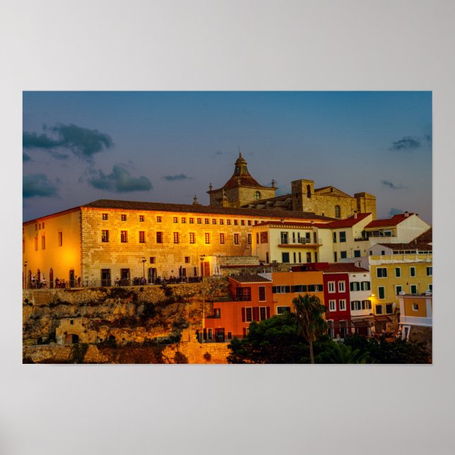 Carmen-kyrkan i dusk - Mahon, Menorca Poster (Framsidan)