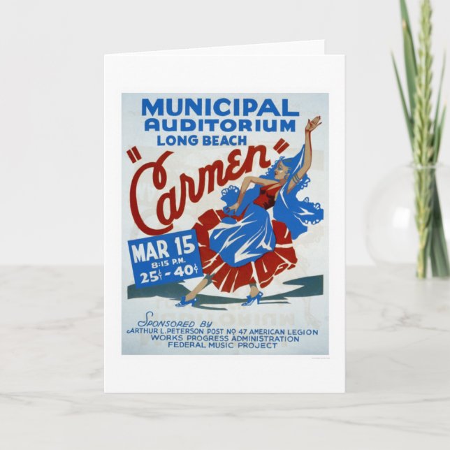 Carmen Long Beach 1938 WPA Kort (Framsida)