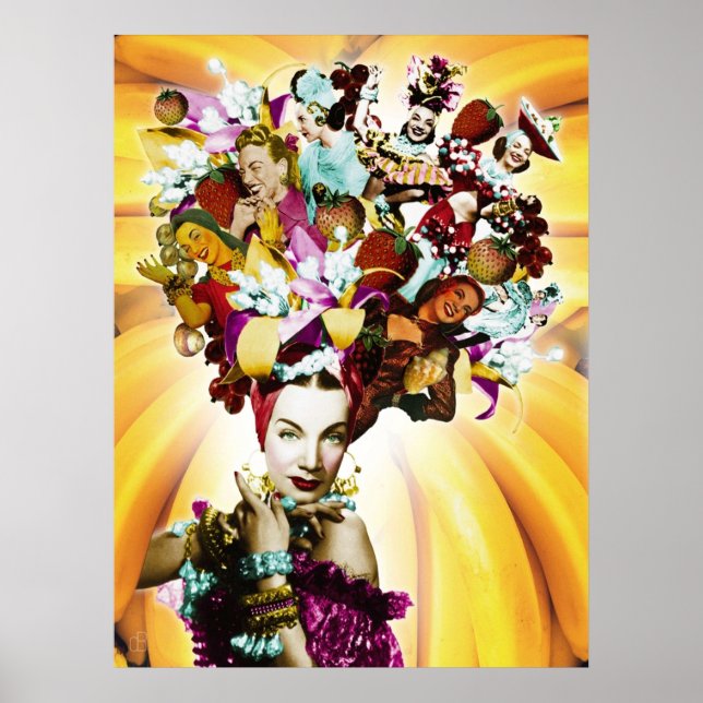 Carmen Miranda Porträtt Collage Poster (Framsidan)