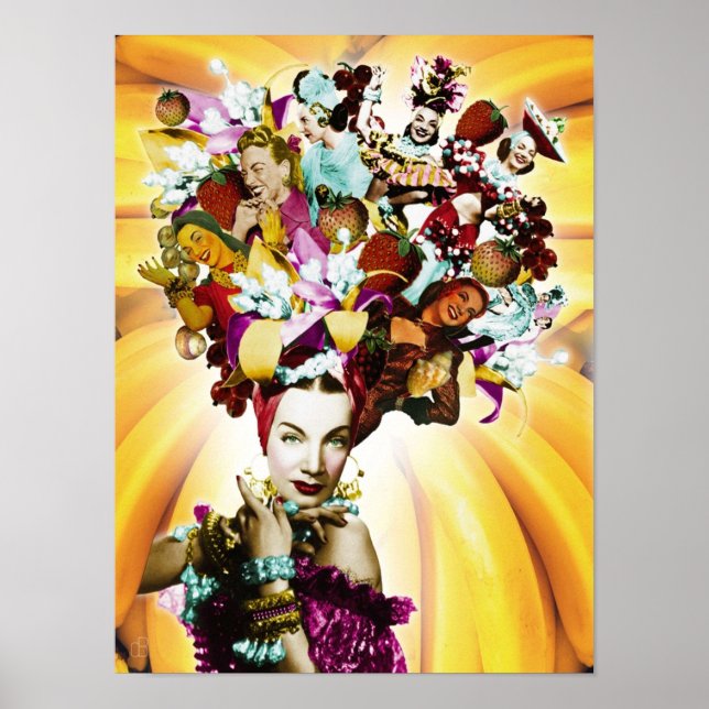 Carmen Miranda Porträtt Collage Poster (Framsidan)