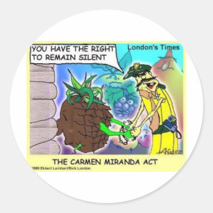 Carmen Miranda Roliga presenter & samlarobjekt Runt Klistermärke