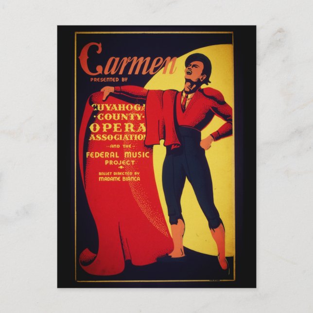 Carmen opera poster vykort (Framsida)