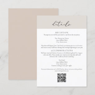 CARMEN Passport Stil Bröllop QR-informationskort Inbjudningar