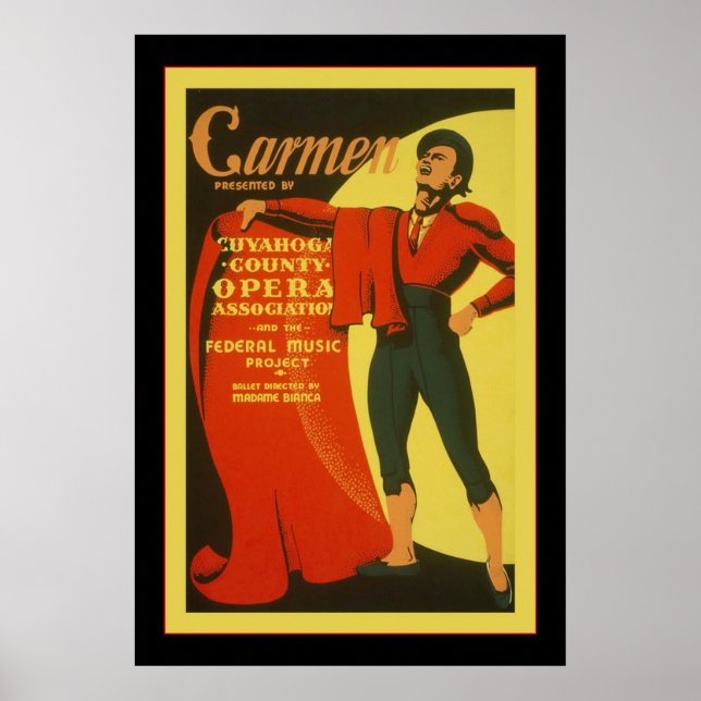 Carmen ~ Vintage Theater Advertising Poster (Framsidan)