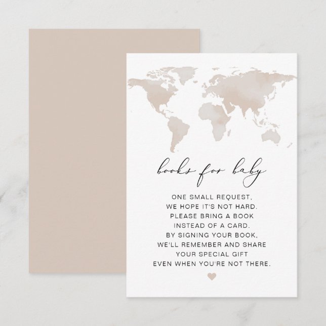CARMEN World Map Äventyr Bokar för Baby Card Inbjudningar (Fram/baksida)