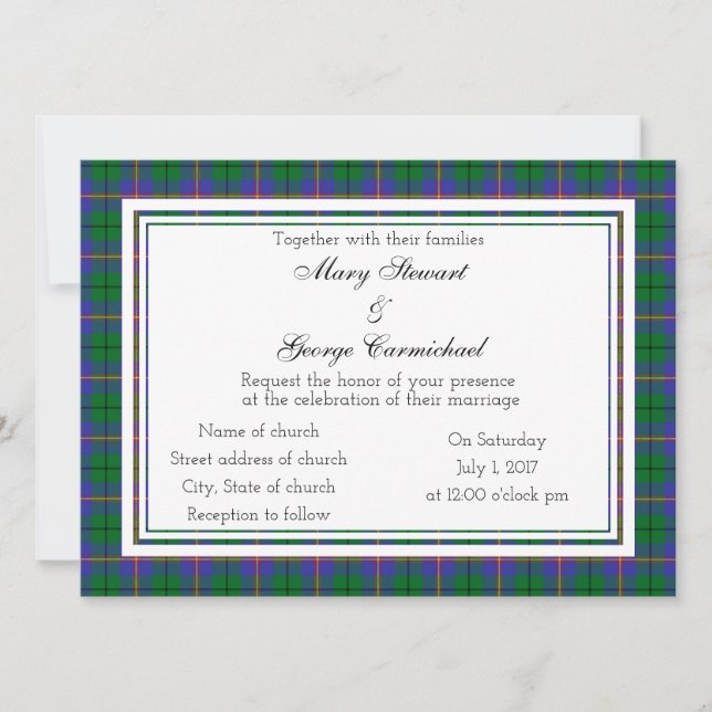 Carmichael Scottish Wedding Investigation Inbjudningar (Framsida)