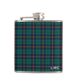 Carmichael Tartan Mörk grönt Play Monogram Fickplunta
