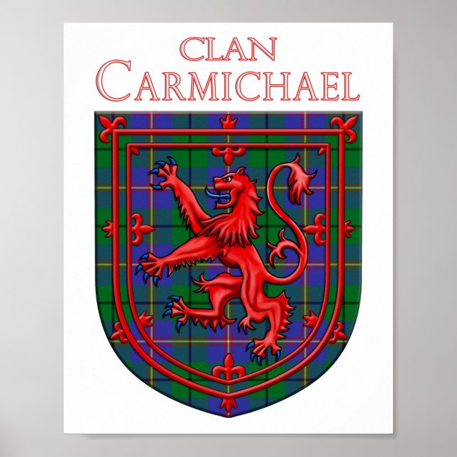 Carmichael Tartan Scottish Play Lejon Rampant Poster (Framsidan)