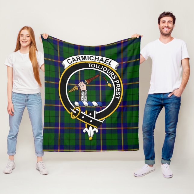 Carmichaelklanens moderna tartanrutiga plagg fleecefilt (På plats)