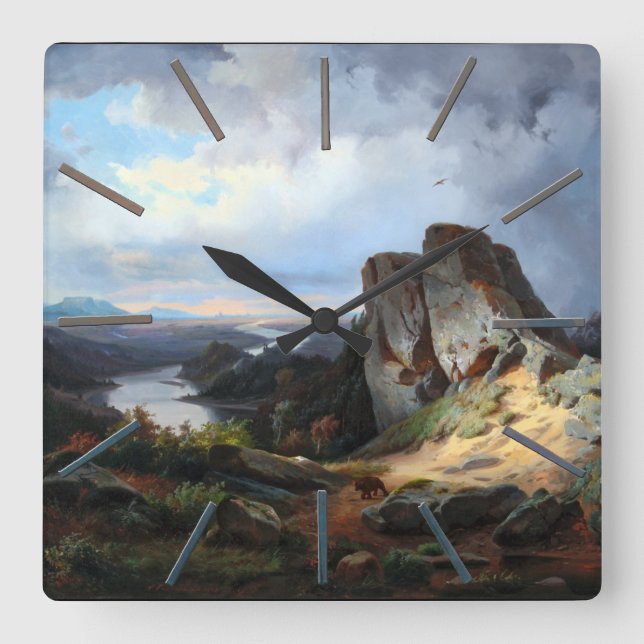 Carmiencke - Westerna landskapsbjörn Fyrkantig Klocka (Framsida)