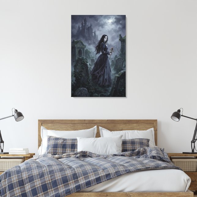 Carmilla vandrar genom den steiriska dimman canvastryck (Insitu (sovrum))