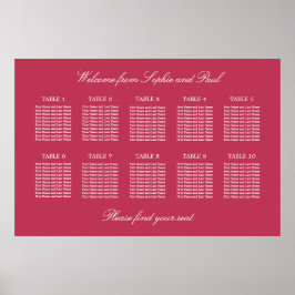 Carmine Magenta 10 Bordsplaceringsplan Poster