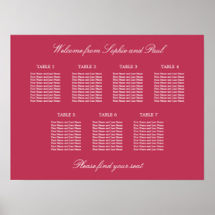 Carmine Magenta 7 Bordsitsplaneringsaffisch Poster
