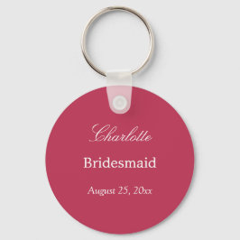 Carmine Magenta Bridesmaid Tack Keychain Nyckelring
