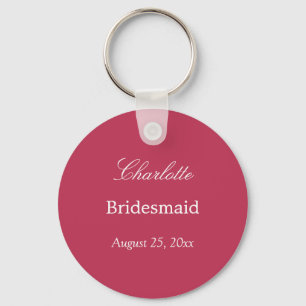 Carmine Magenta Bridesmaid Tack Keychain Nyckelring