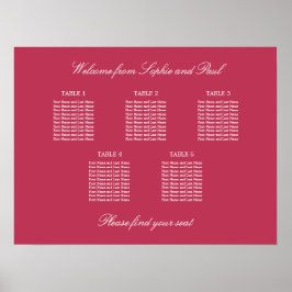 Carmine Magenta Röd 5 Bordsplacering Diagram Poste Poster