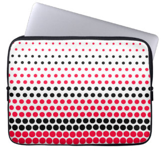 Carmine Red and Black Polka Dot Laptop Sleeve