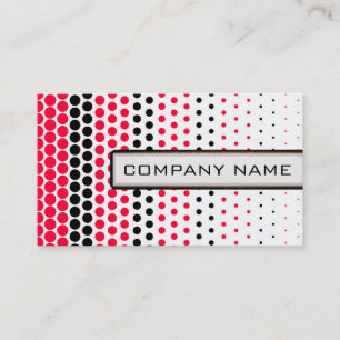 Carmine Red and Black Polka Dot Professionell Visitkort