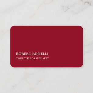 Carmine Red Unique Modern Snyggt Minimalist Visitkort