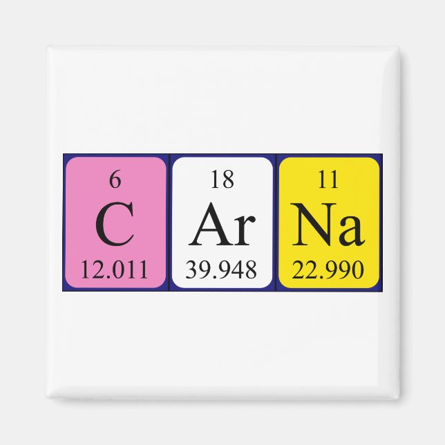 Carna Periodisk bord namn magnet (Framsidan)