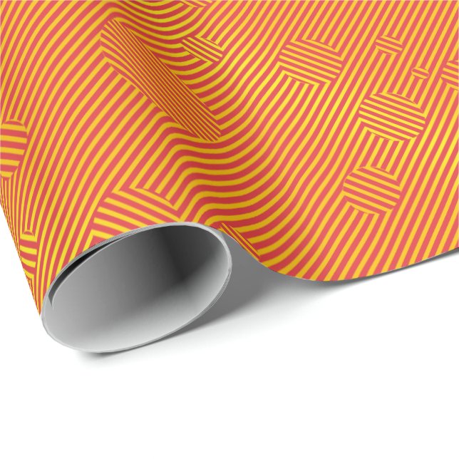 Carnaby orange presentpapper (Rullad Hörn)