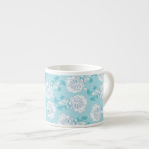 Carnation aqua blue mönster kaffe espresso mugg espressomugg
