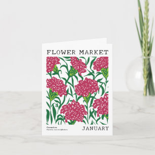 Carnation Bird Flower Market Januthday Kort