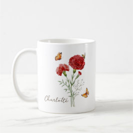 Carnation Birth Month Flower Kaffemugg