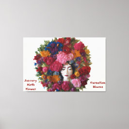 Carnation Blooms of Winter Grace: Canvas i januari