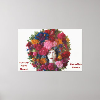 Carnation Blooms of Winter Grace: Canvas i januari