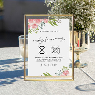 Carnation Boho opluggade Ceremony Bröllop-tecken Poster