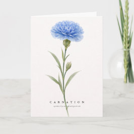 Carnation Botanical Art Symbol of Love & Good Luck Kort