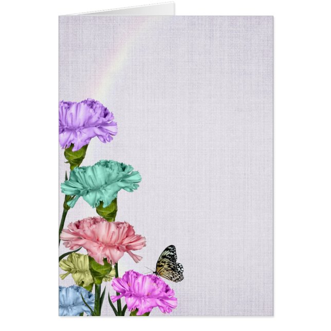 Carnation Bouquet Hälsningskort (Framsidan)