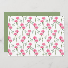 Carnation Floral Botanical Note Card Anteckningskort