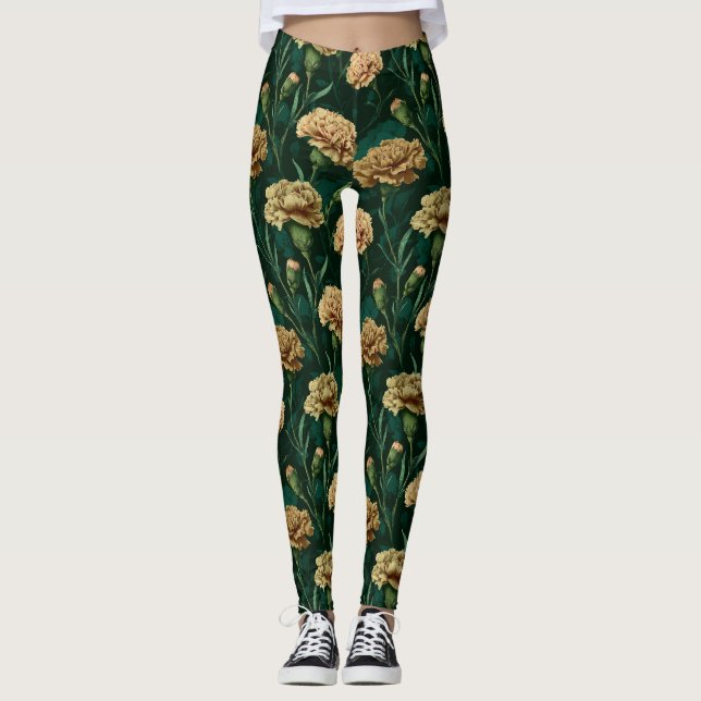 Carnation  Flower Athletic Carnation Fantasy Best  Leggings (Framsida)
