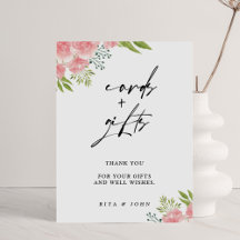 Carnation Flower Card and Gifts Bröllop Sign