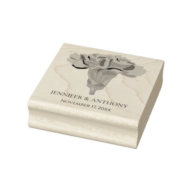 Carnation Flower Luxe Modern Blommigt Bröllop Stämpel (Stämpel)