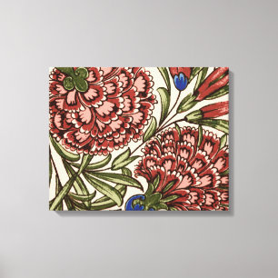 Carnation Flower Tile Antique Art Canvastryck