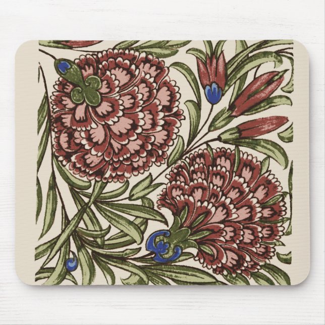 Carnation Flower Tile Antique Art Musmatta (Framsidan)
