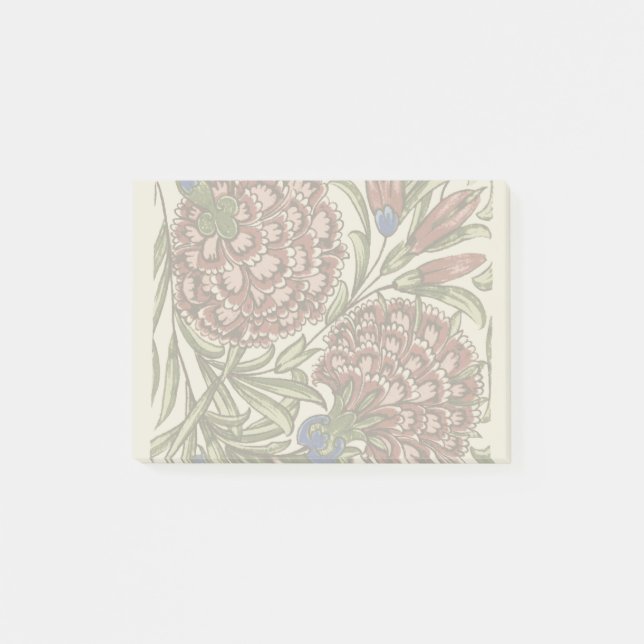 Carnation Flower Tile Antique Rustic Art Post-it Block (Framsida)