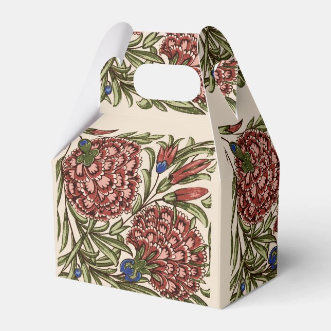 Carnation Flower Tile Antique Rustic Art Presentaskar (Framsidan Sidan)