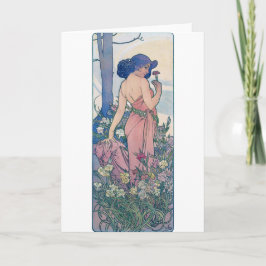 Carnation (Four Flowers), Alphonse Mucha Kort