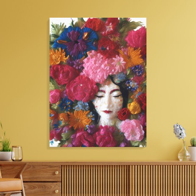 Carnation-gudinna in Winter Light Acrylic Wall Art Canvastryck (Insitu (Vardagsrum))